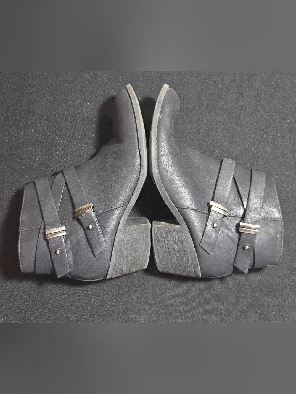 Girls' Black Ankle Booties with Wrap Strap